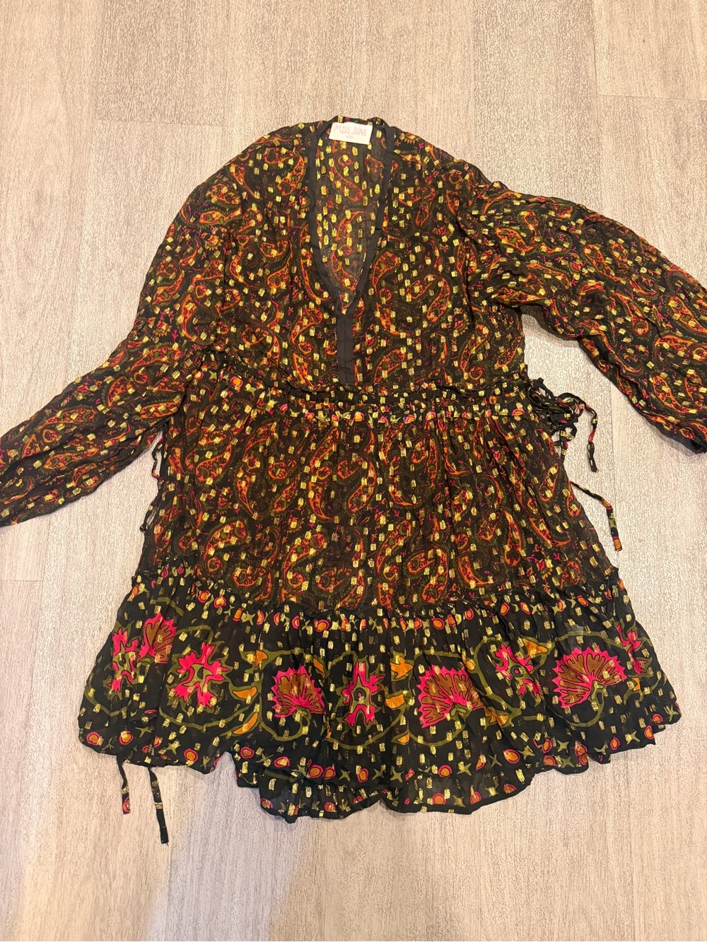 New Miss JuneBoho Paisley V-Neck Mini Dress - OS (fits S, M, L)